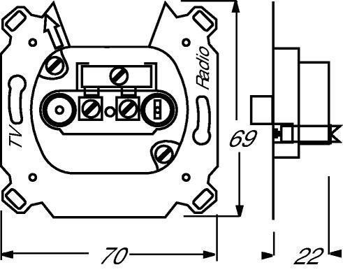 Busch-Jaeger 0230-101 Antennnendose, 2 Anschlüsse