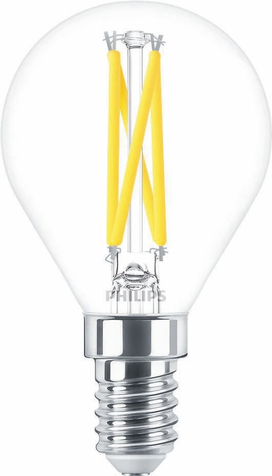 Philips 44937400 MASTER GLASS LED-Lampen in Kerzenform, 2,5 W, 922, 340 lm, E14, dimmbar
