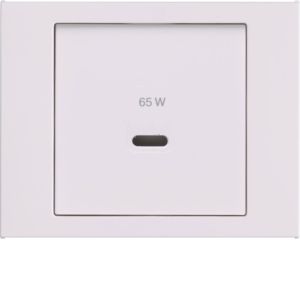 Berker 48607009 Zentralstück für USB Ladesteckdose Typ C, K.x, polarweiß glänzend