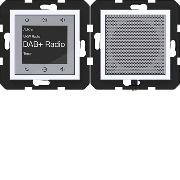 Hager WAN6010WG Radio Touch Unterputz DAB+ mit Lautsprecher, A.x/C.x, lichtweiß glänzend