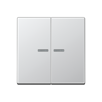 Jung A10921STRFAL KNX RF Taster 2-fach, Duroplast lackiert, Serie A, aluminium