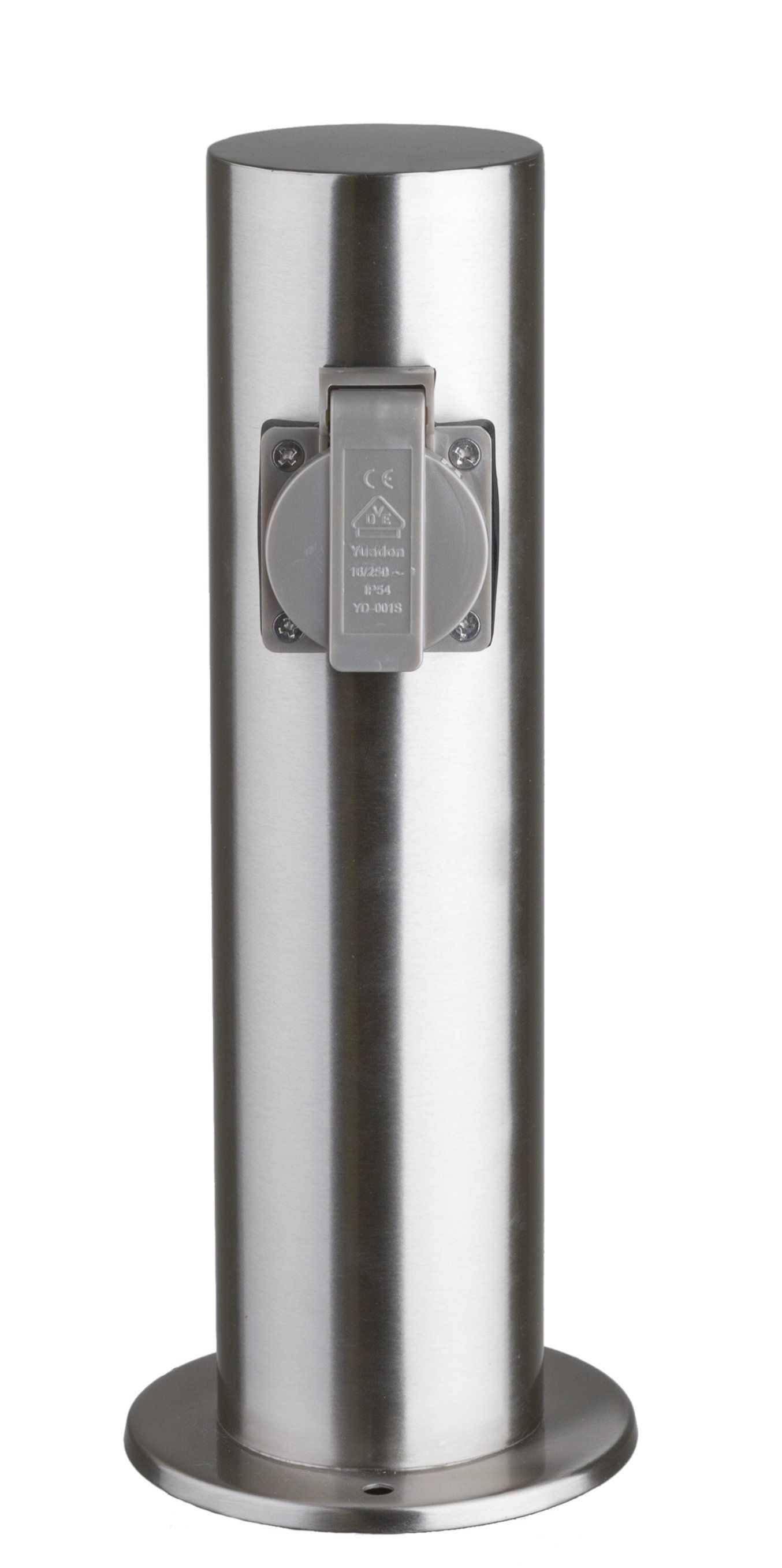Heitronic 35103 Energieverteiler TOKIO, rund, 2-fach, IP44, Höhe 300 mm, edelstahl