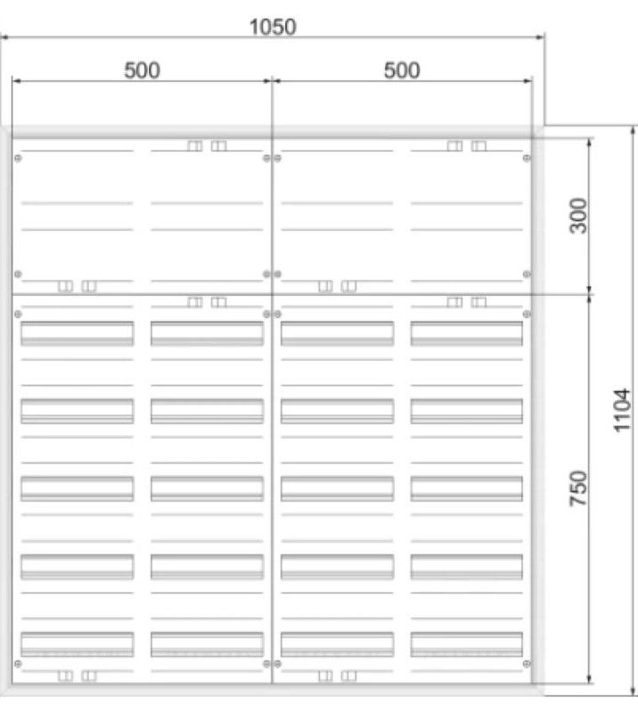 ABN ABNRM407K02 Feldverteiler AP mit Volltür, 4x7-reihig, 240TE-REG / 96TE-Klemmen, 1050x1100x160 mm, weiß