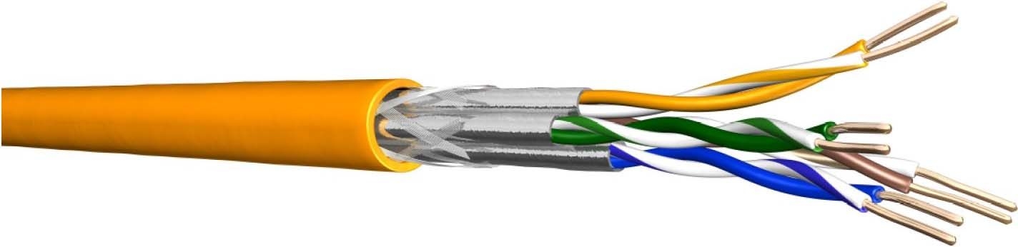 4P S/FTP AWG23 Daten- und Kommunikationskabel Kat.7, 1000m-Trommel, orange