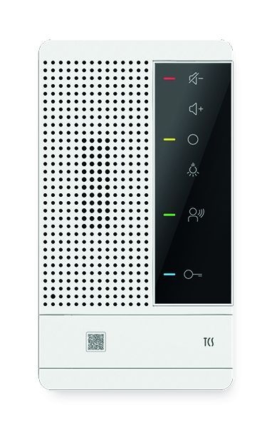 TCS ISWM7000-0140 Audio Innenstation zum Freisprechen, Serie SENSO PRO, AP, weiß, 2-Draht-Bus, abhörsichere Kommunikation und Türöffnerfunktion
