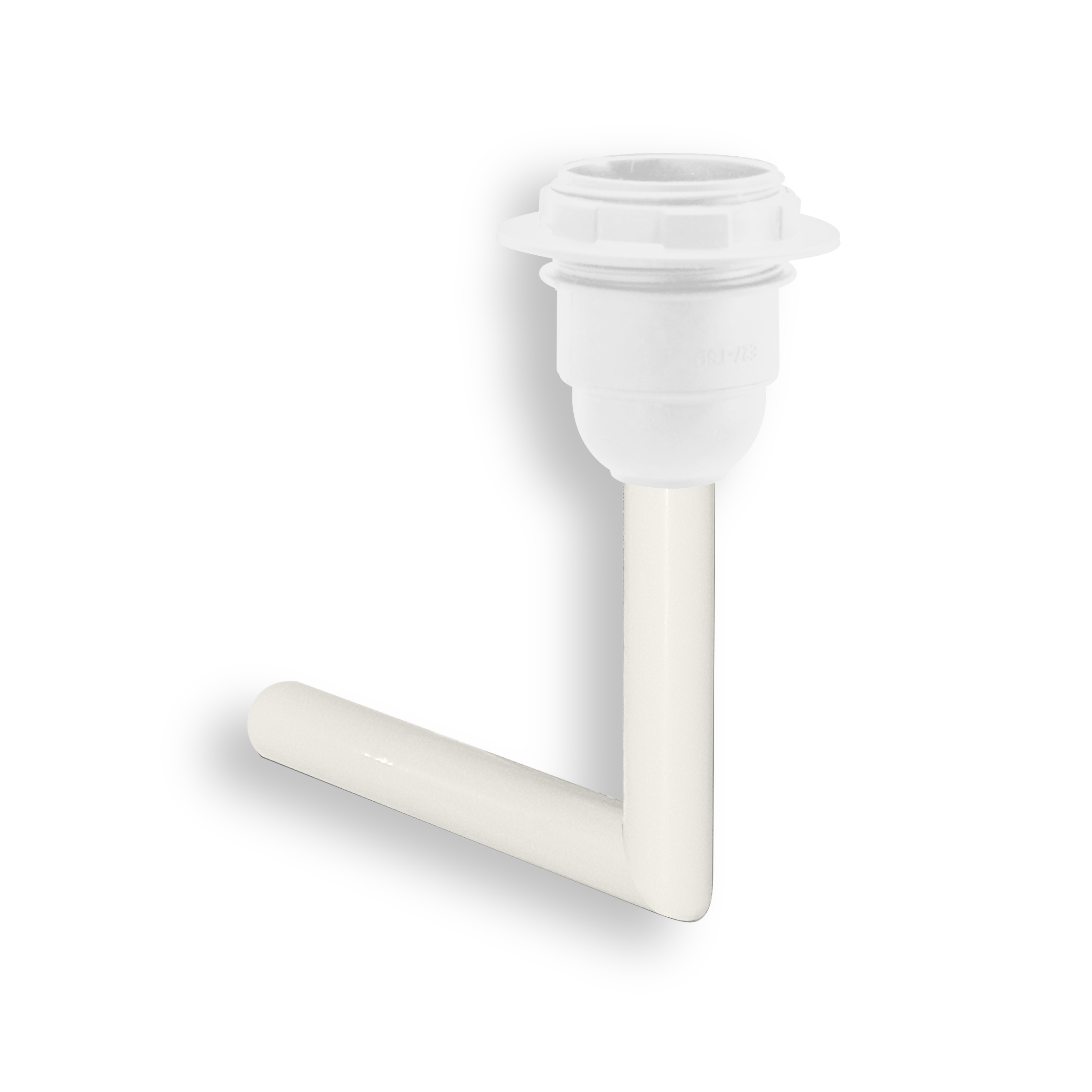 qles SLA0619 Schirmlampe 80x120mm - ohne Lampenschirm, für Merten System-M, E27/230V, Polarweiß glänzend, brillant