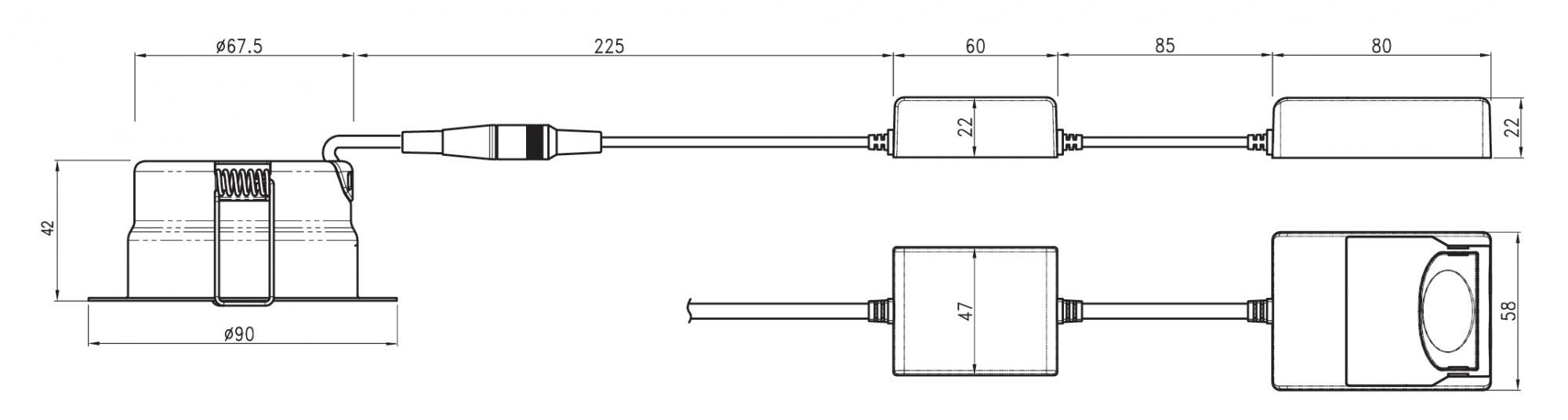 ALED 5703051102000 LED Downlight EVO E 6W 540lm 3000K 45° CRI97 IP54 weiß Ausschnitt 68-83mm schwenkbar 0-30°