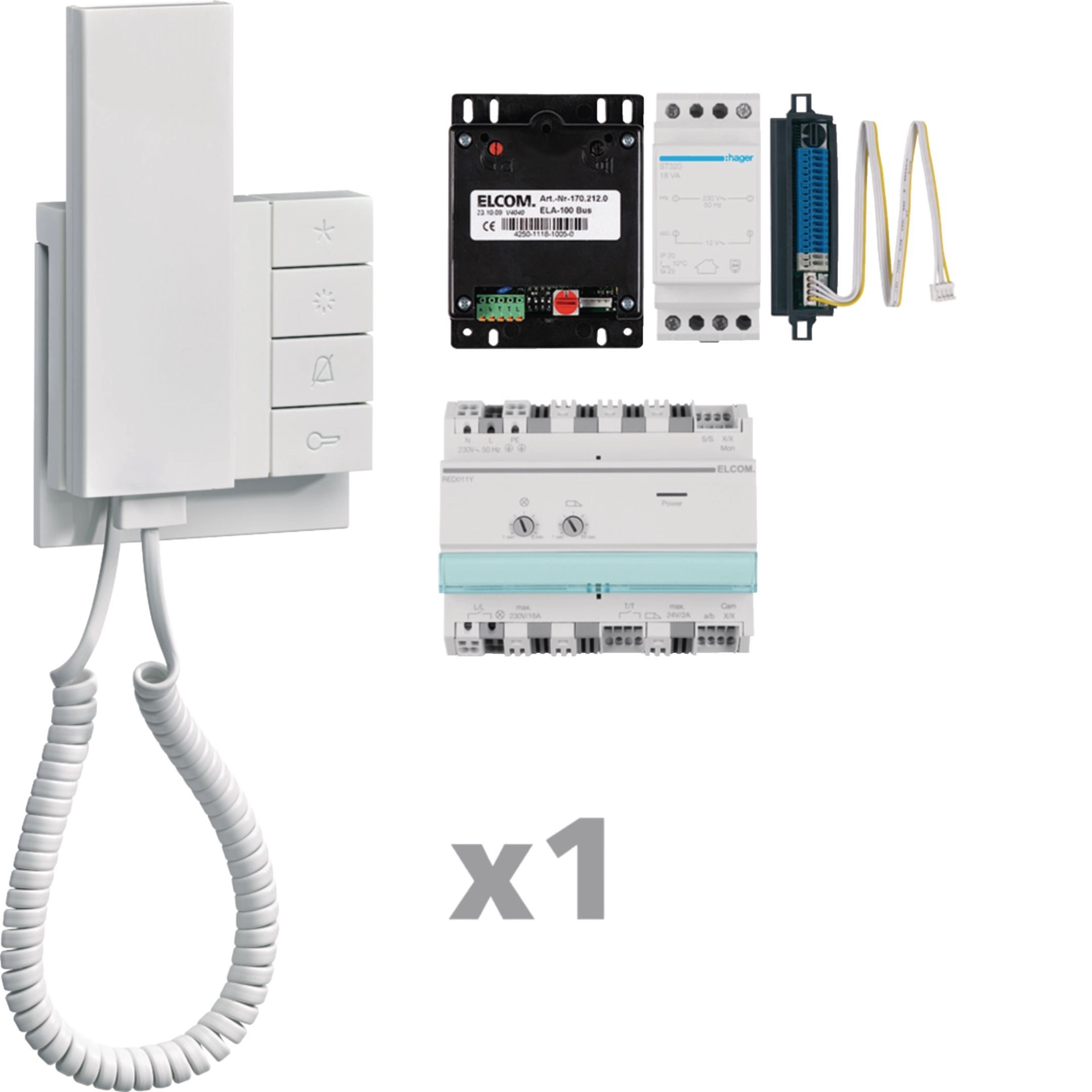 Elcom REK401Y AudioKit 1 Teilnehmer, i2Audio/2-Draht, ELCOM.FON