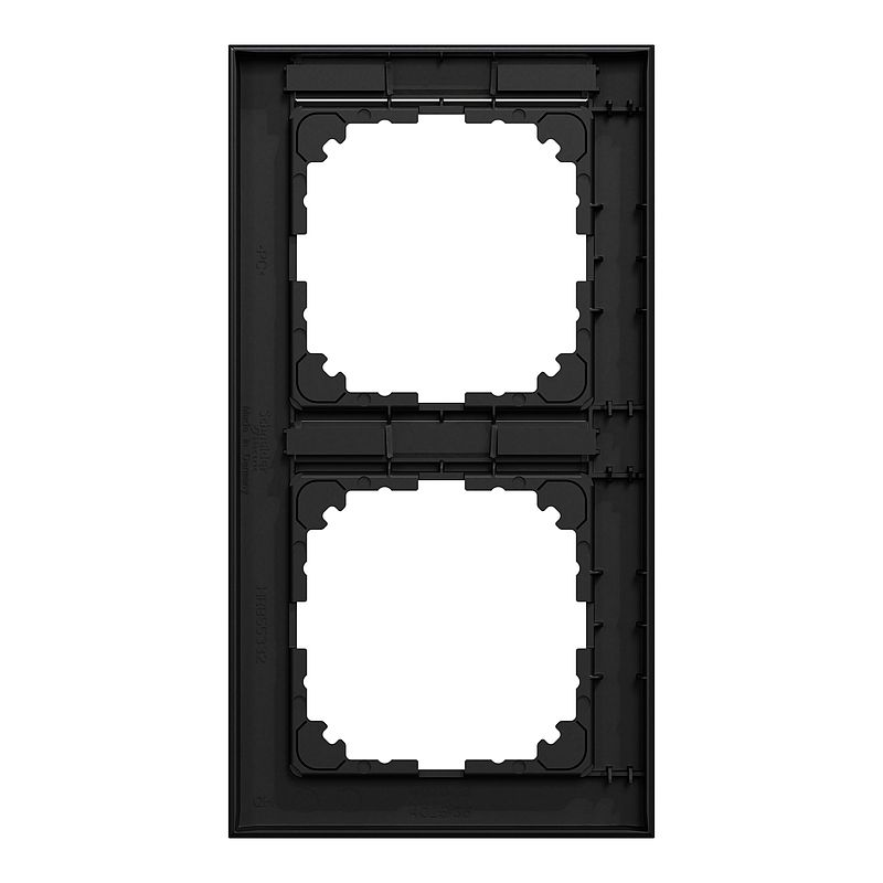Merten MEG4022-3603 Rahmen 2-fach mit Beschriftungsträger, senkrechte Montage, M-Pure, schwarz matt