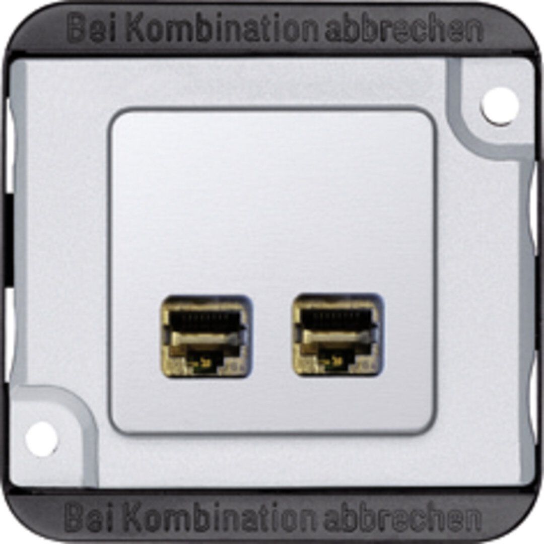 Merten MEG4576-7022 Panzer Actassi Anschlussmodul RJ45, mit Zentralplatte, 2-fach