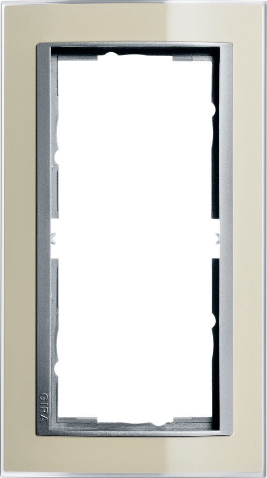 Gira 1002776 Abdeckrahmen 2-fach ohne Mittelsteg Zwischenrahmen Farbe alu, Gira Event, Klar sand