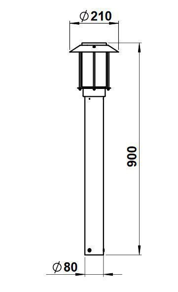 Albert 692257 Edelstahl-Pollerleuchte, Höhe 0,9m, E27