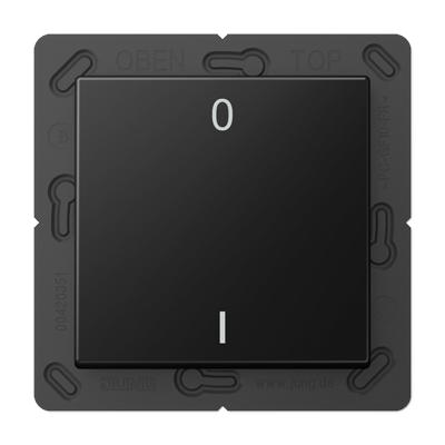 Jung ENOA590-01SWM EnOcean Funk-Wandsender , 2-kanalig, Symbole 0 I, Serie A, graphitschwarz matt