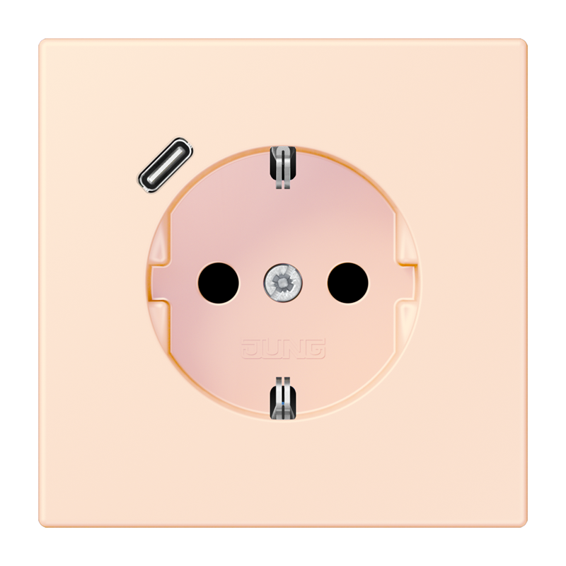Jung LC152018C226 Schutzkontakt-Steckdose mit USB-Ladegerät Typ C, Safety+, Les Couleurs® 32082, outremer pâle