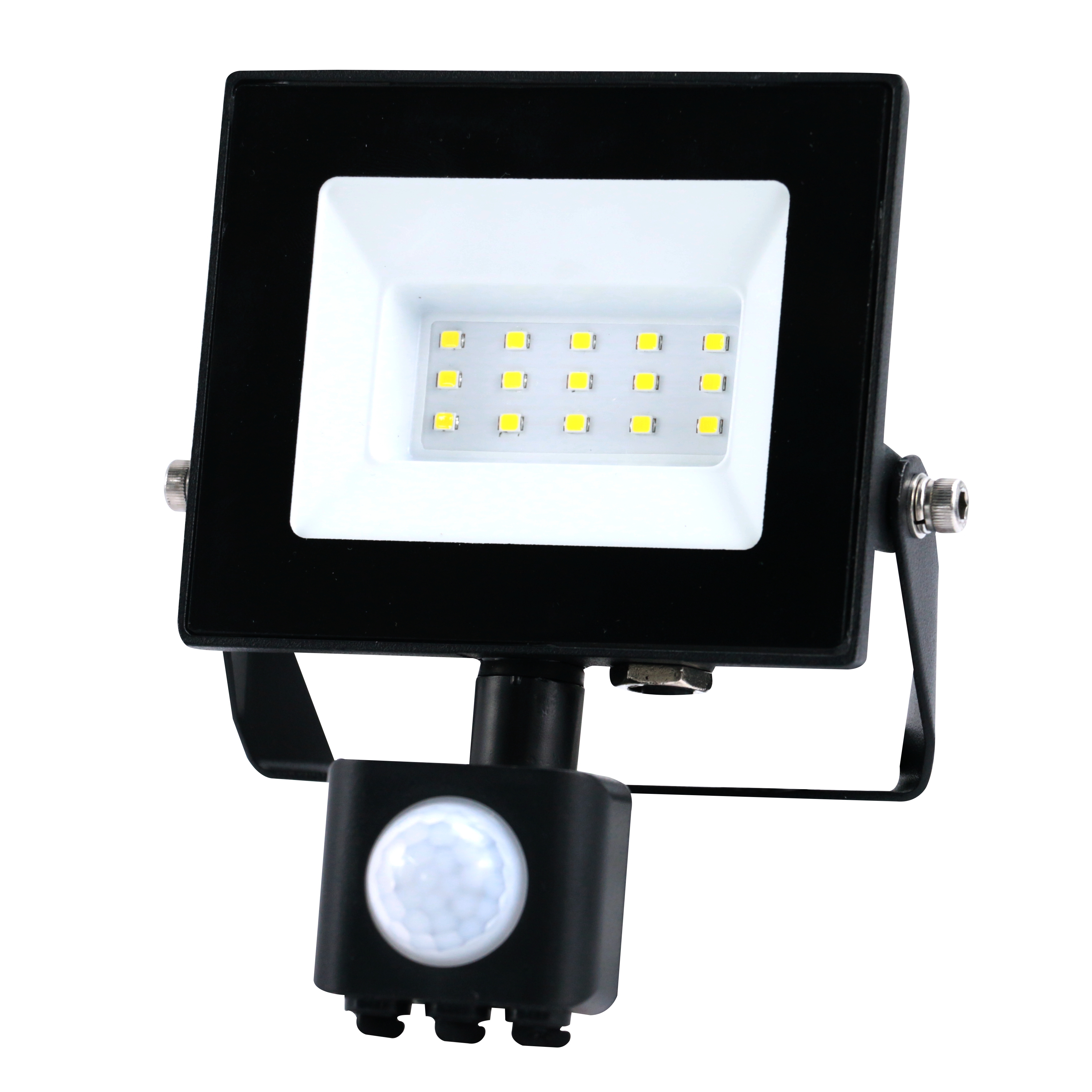 Heitronic VO-501415 LED Flutlichtstrahler BOLTON 2.0, 10 W, 3000 K mit Bewegungsensor und 500mm Anschlusskabel und freien Enden