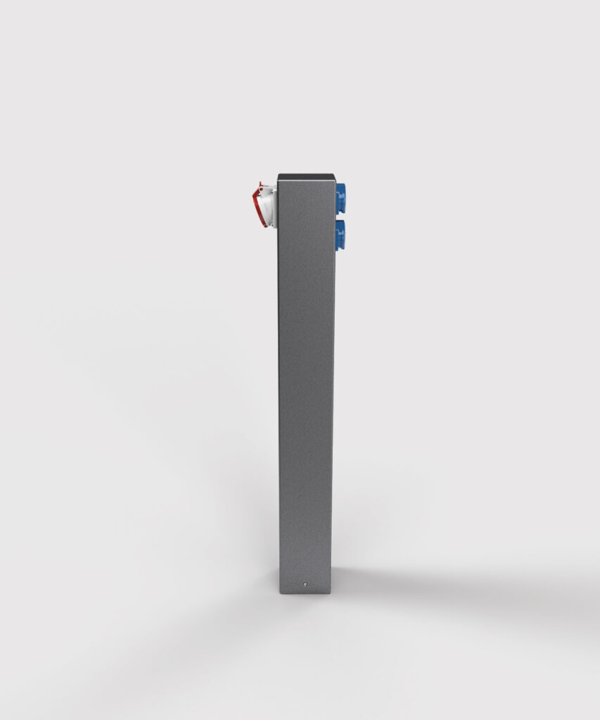 BS ES882-2-6-1000 Energiesäule 2x Schutzkontakt-Steckdose, 1x CEE 5/16A 400V, eisenglimmer (DB701)