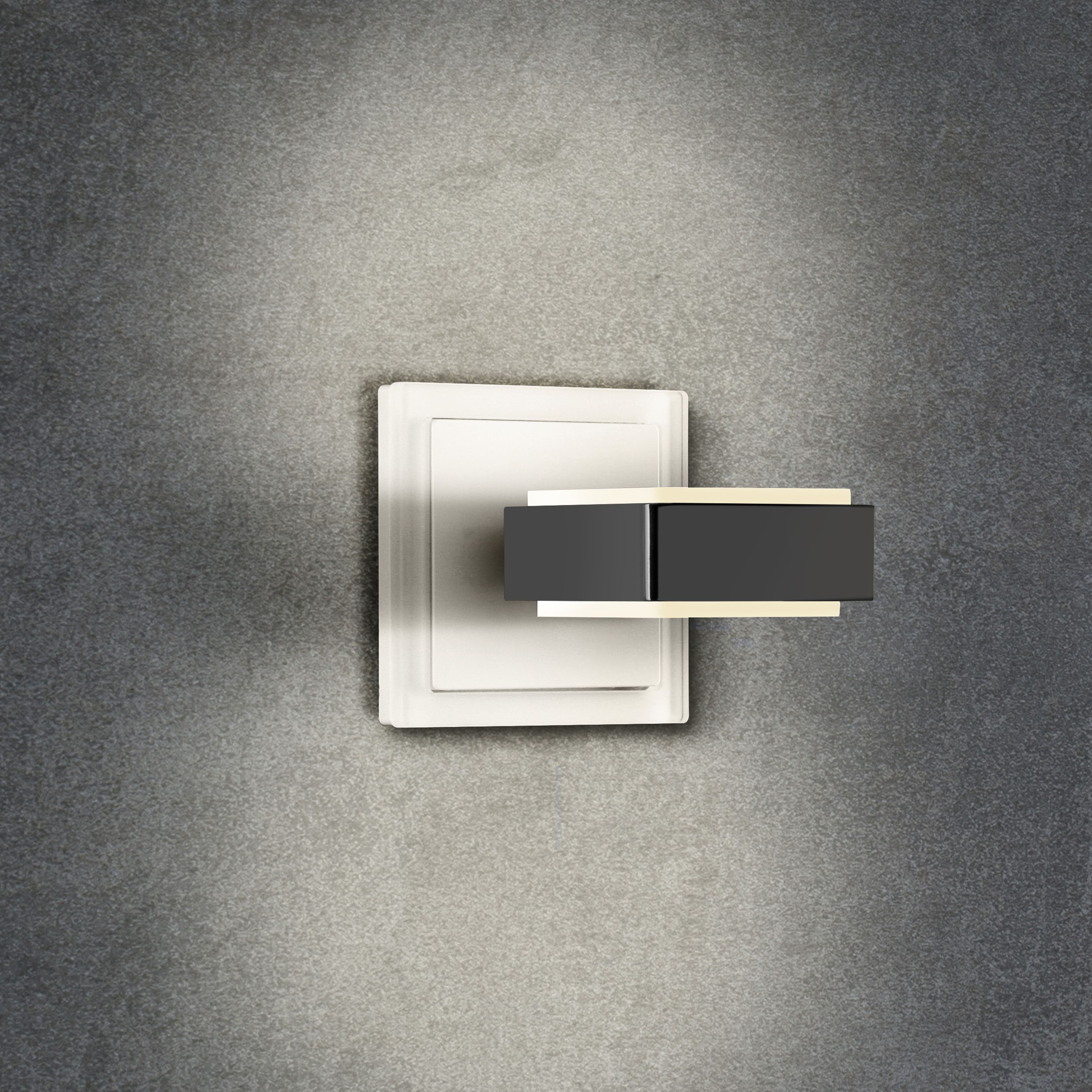 qles HWL0860 Wandlampe, für Merten System-M, beleuchtet/LED/warmweiß (3000k), Aluminium, edelmatt, IP44
