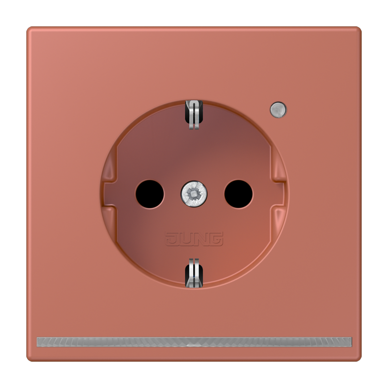 Jung LC1520OLNW236 Schutzkontakt-Steckdose mit LED-Orientierungslicht, Safety+, Les Couleurs® 32121, terre sienne brique