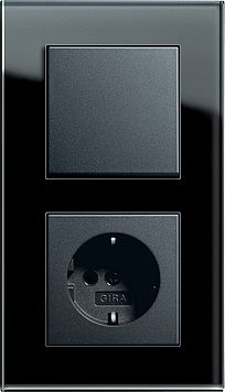 Gira 021305 Abdeckrahmen 3-fach, Gira Esprit, Glas schwarz