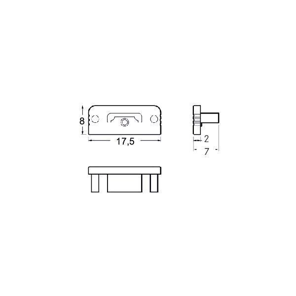 Brumberg 53038260 QualityFlex ONE Endkappen-Set Anbauprofil flach, silber