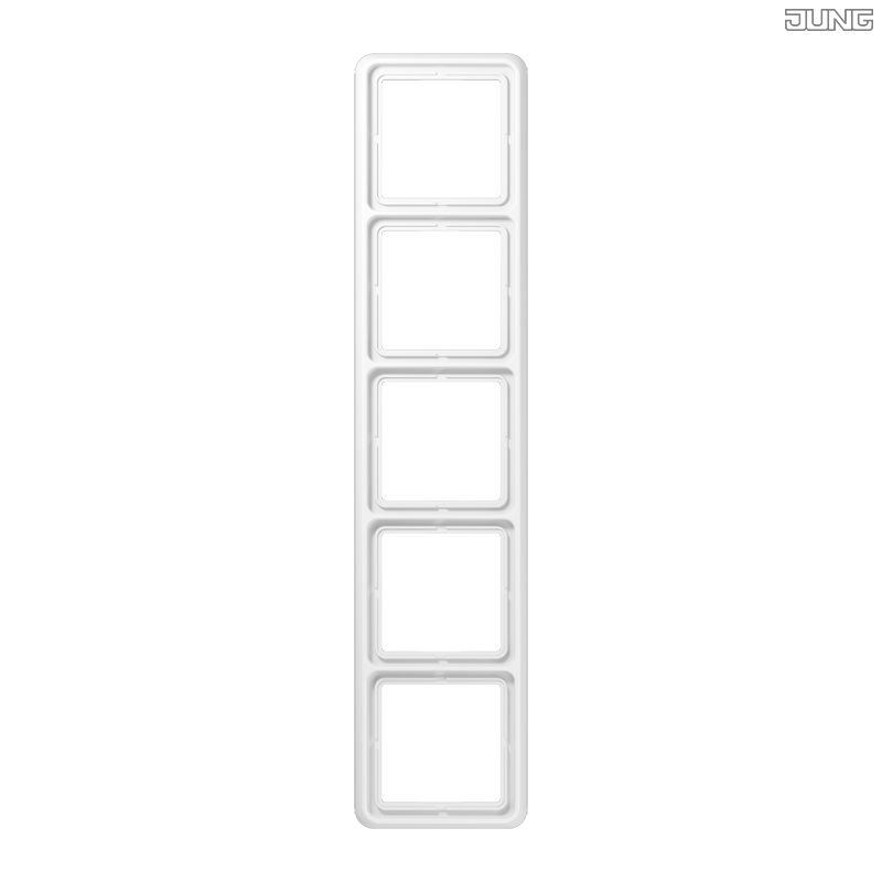 Jung CD585WW Rahmen 5-fach, senkrechte und waagerechte Montage, CD 500, IP 44, Duroplast, alpinweiß, senkrechte und waagerechte Montage