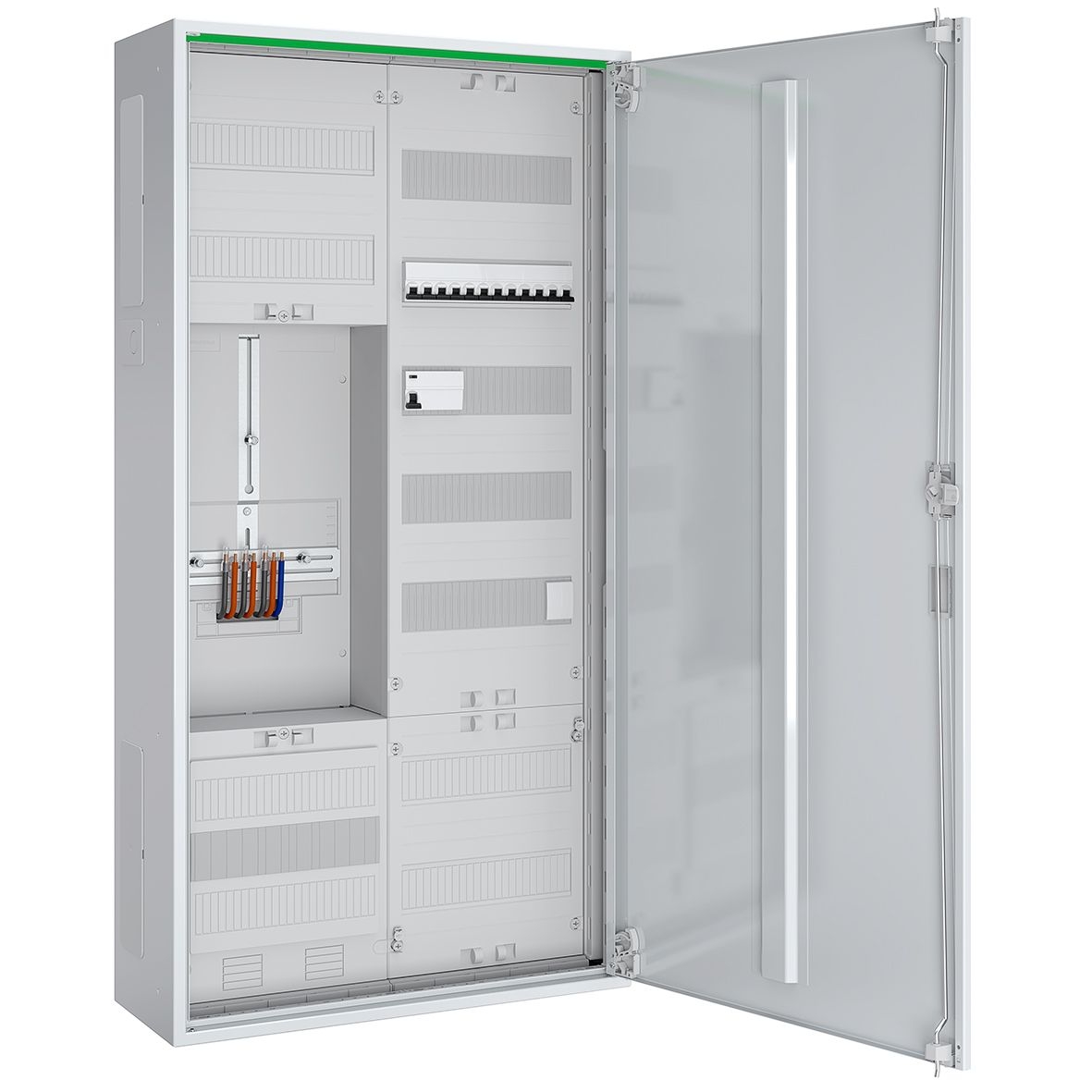 ABN ABNRS207Z0511 Zählerschrank 3Pkt, 1Z, 1V, 1APZ, HLAK/SE, BP, Verteiler, 12 Automaten, 1FI, 1TKl, KS, weiß
