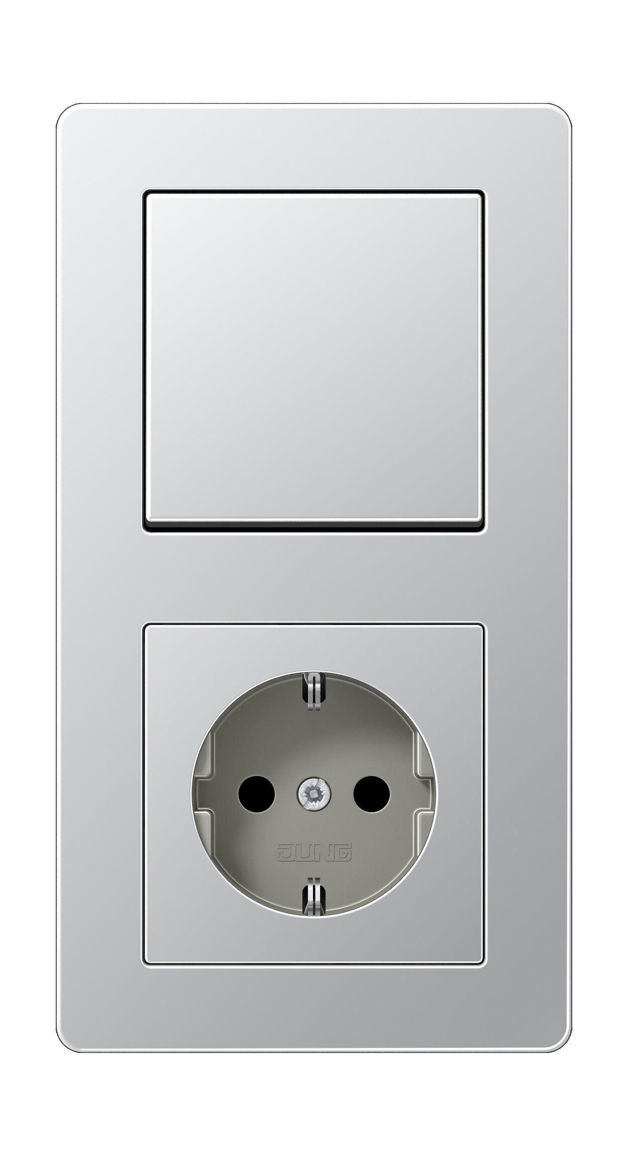 Jung AF581BFAL Rahmen 1-fach, senkrechte und waagerechte Montage, Thermoplast lackiert, A FLOW, aluminium