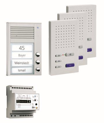 TCS PPAF03-EN/02 Sprechanlagen-Set Aufputz für 3 WE