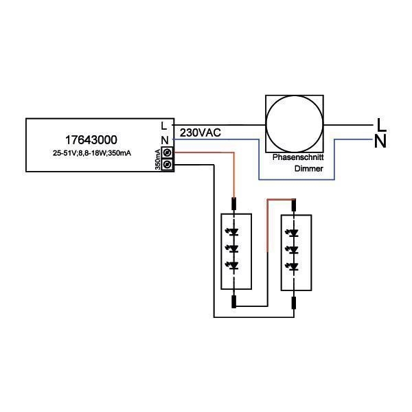 Brumberg 17643000 LED-Konverter 350 mA, 8,75-18 W, Phasenabschnitt dimmbar, Plug&Play