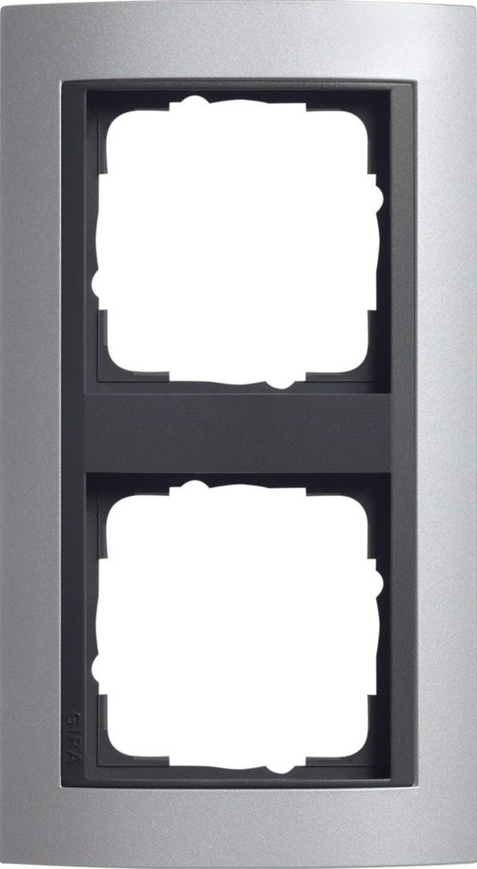 Gira 021206 Abdeckrahmen 2-fach Zwischenrahmen anthrazit, Gira Event, Farbe alu