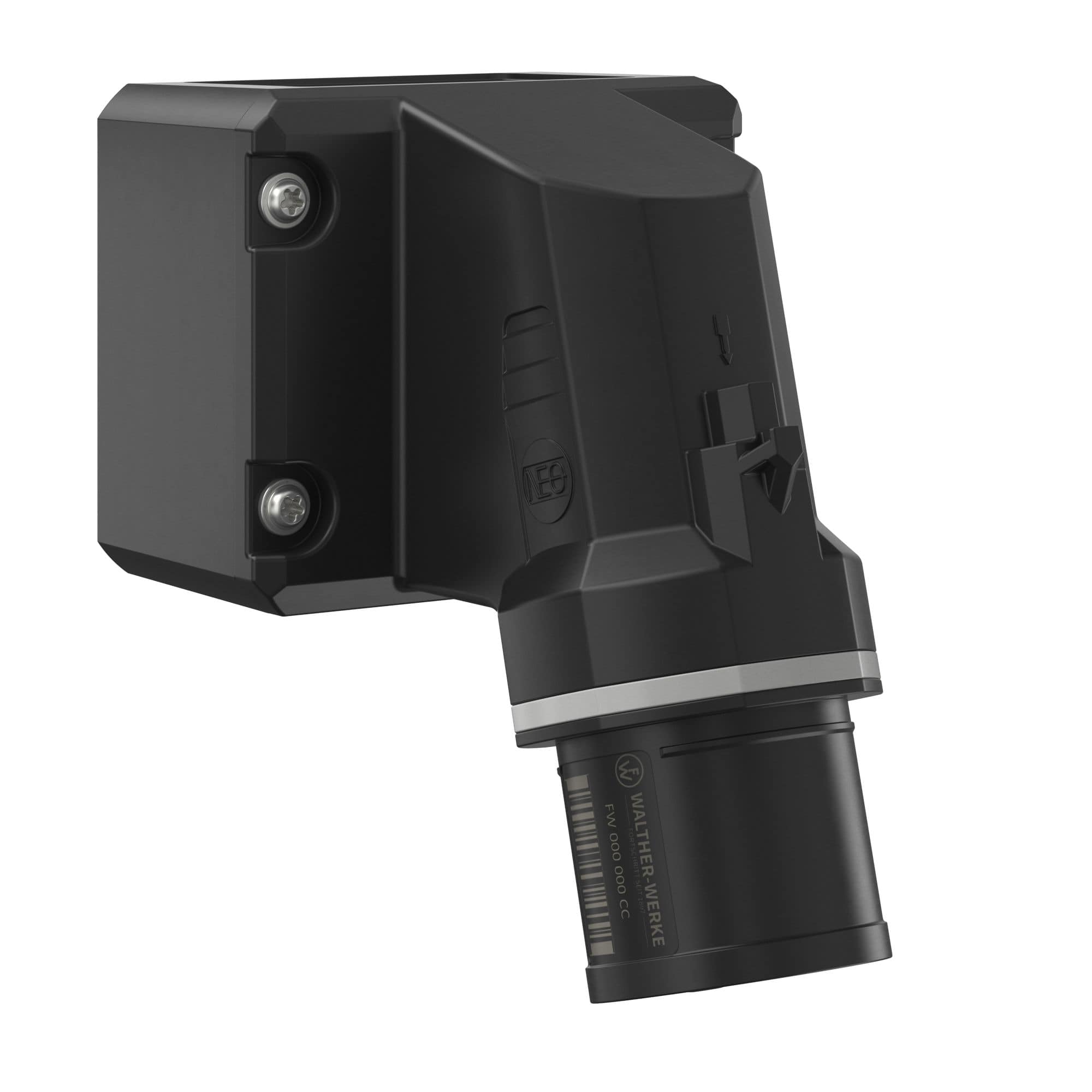 Walther Werke FW714311SK CEE NEO Wandgerätestecker schräg 16A 3P 11h IP54 mit Schraubtechnik und drehbarem Boden