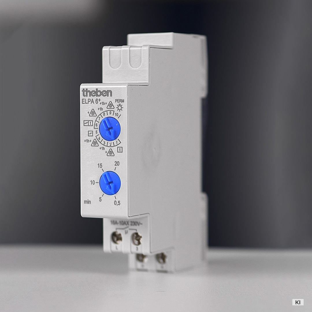 Theben 0060003 ELPA 6 plus Treppenlicht-Zeitschalter elektronisch, TLZ, mehrere Ausschaltvorwarnungen, Multifunktion (10), sofort nachschaltbar, Dauerlicht, 600 W LED, Langzeit, vorzeitig abschaltbar