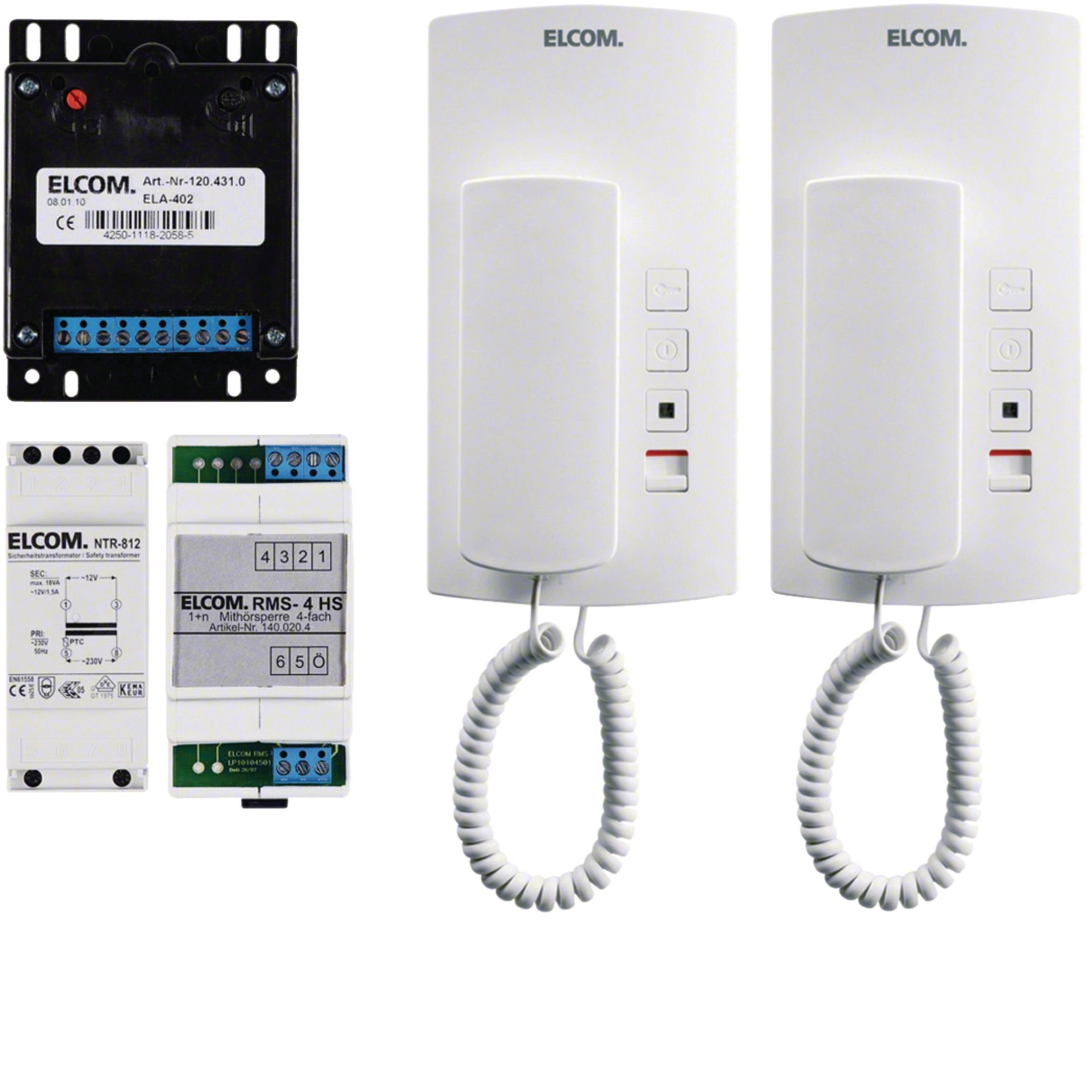 Elcom 1000142 AudioKit mit Mithörsperre, 2 Teilnehmer, 1+n, weiß HAT-402