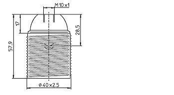 Houben 102050 E27-Fassung Aussengewinde
