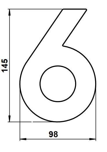 Albert 690926 Edelstahl-Hausnummer "6"