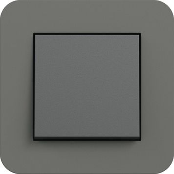 Gira 0211423 Abdeckrahmen 1-fach, Gira E3, dunkelgrau Soft-Touch mit Trägerrahmen anthrazit