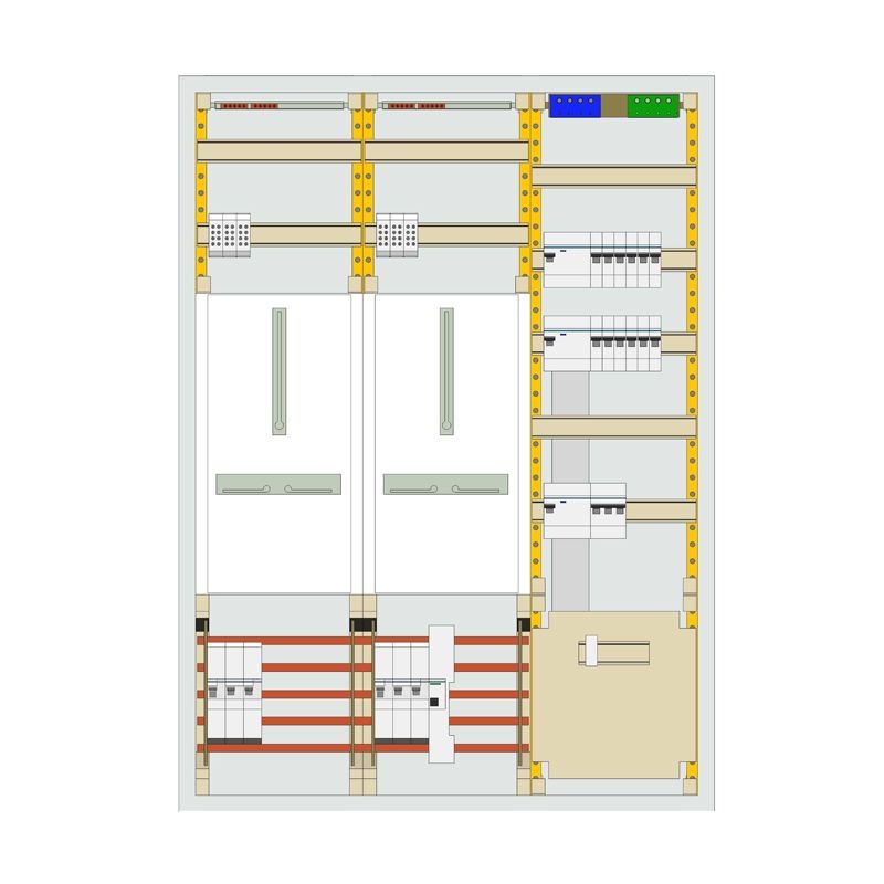 ABB Striebel&John Zählerschrank Typ 7, 3xFI, 12xLS, 2xSLS 40A