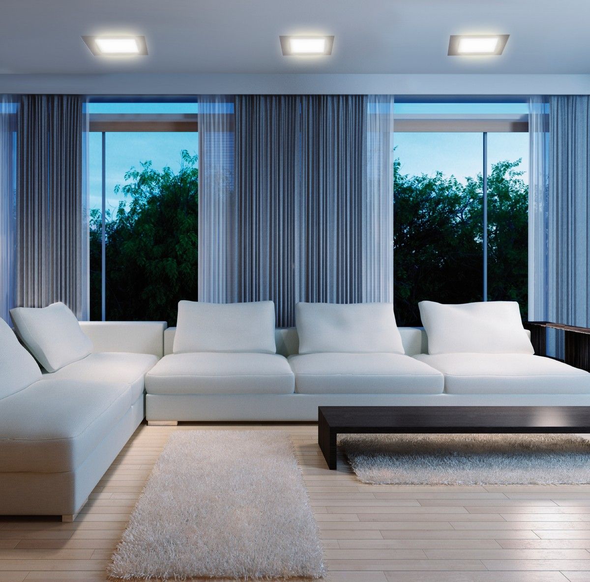 Heitronic 27640 LED Panel TOULOUSE eckig, 10 W, 3000 K, IP44,  200x200x24 mm, dimmbar