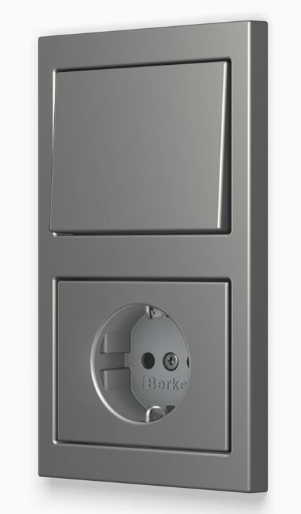Berker 13237004 Rahmen 2-fach senkrecht, K.5, Edelstahl, Metall mattiert