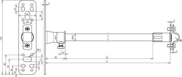 Dehn 106 115 DEHNiso-Distanzhalter 530mm Ø16mm
