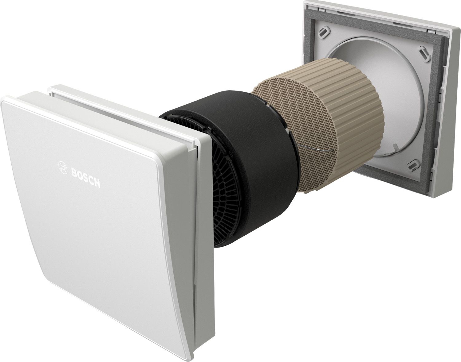 Bosch 7738113829 Dezentrales Lüftungsgerät V3000D 55 /K Komplettset, mit Montagerohr und Hauben