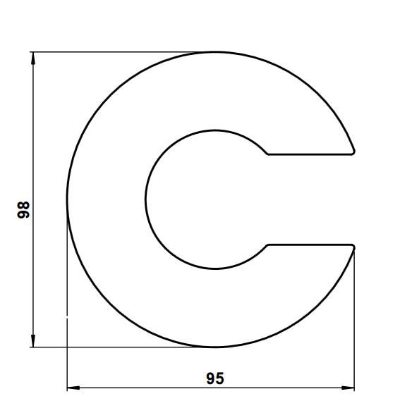 Albert 690932 Edelstahl-Buchstabe "c"