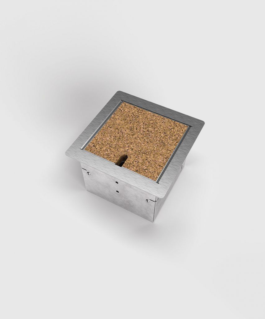 BS 8501B-2-0 Hohlbodentank, 1-fach, eckig, belegbar, Rahmen und Deckel aus Edelstahl, 1x RJ 45 2-fach