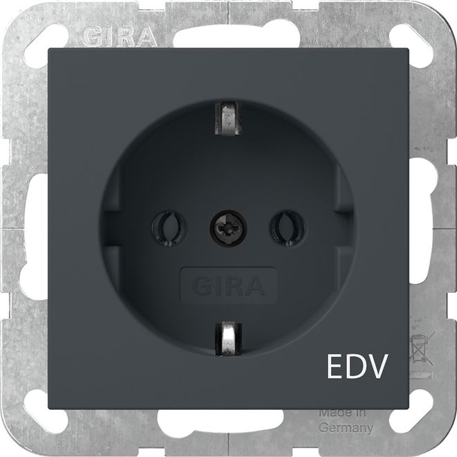 Gira 445828 Schutzkontakt-Steckdose Aufdruck EDV System 55 Anthrazit