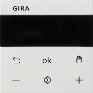 Gira 539303 S3000 Raumtemperaturregler Display, System 55, reinweiß glänzend