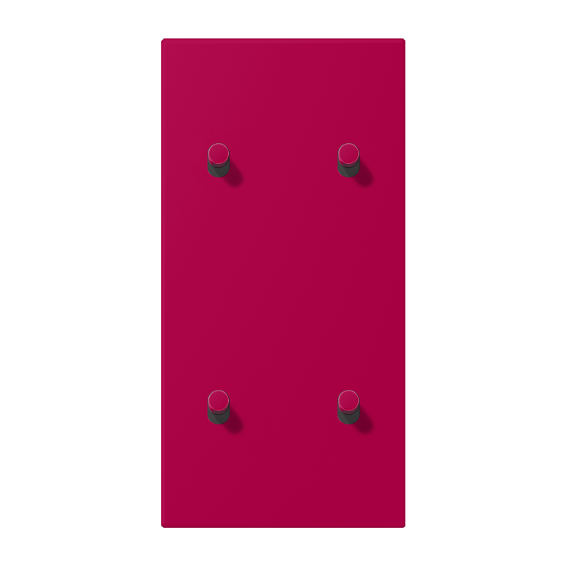 Jung LC12-25R0230 Abdeckung mit Kipphebel "Zylinder", 2 x 2 Kipphebel, senkrecht, rouge rubia