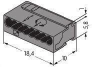 WAGO 243-208 Micro- Verbindungsdosenklemme 0,6-0,8 mm, dunkelgrau