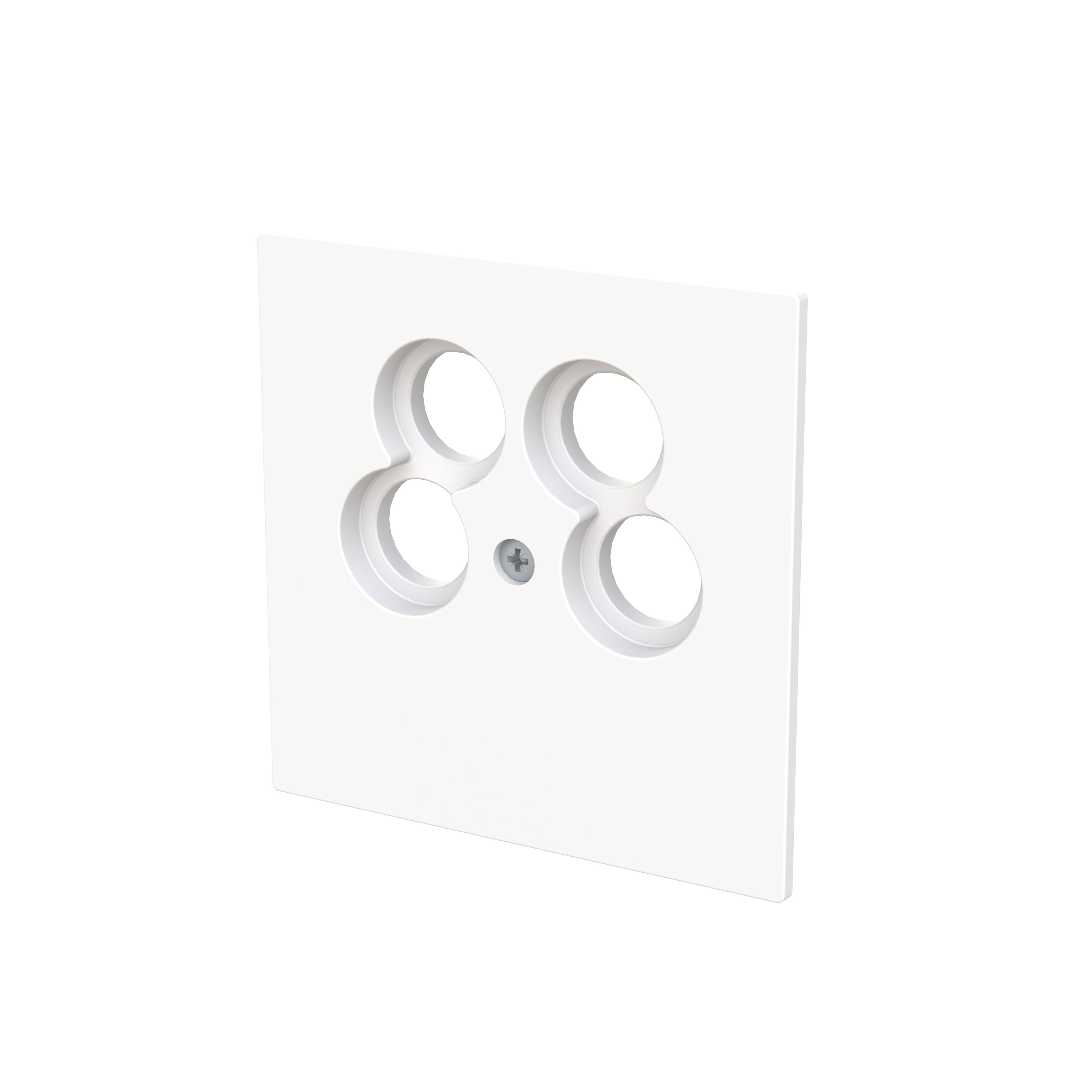 Busch-Jaeger 1743/10-04-44M Zentralscheibe TV/SAT, 4-fach für Antennensteckdose der Fa. Ankaro, 50 x 50 mm, studioweiß matt, Busch-art linear