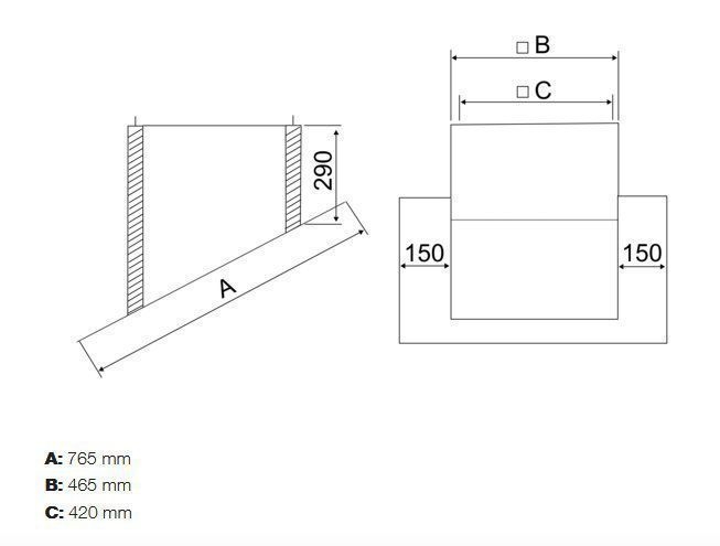 Maico SOWT 18 Schrägdachsockel zur Montage von Dachventilatoren auf Well- und Trapezdächer, serienmäßige Ausführung bis 30°Dachneigung, DN 180 mm
