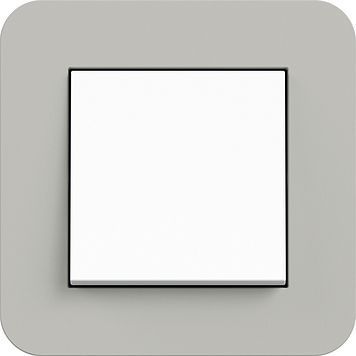 Gira 0211412 Abdeckrahmen 1-fach, Gira E3, grau Soft-Touch mit Trägerrahmen reinweiß glänzend